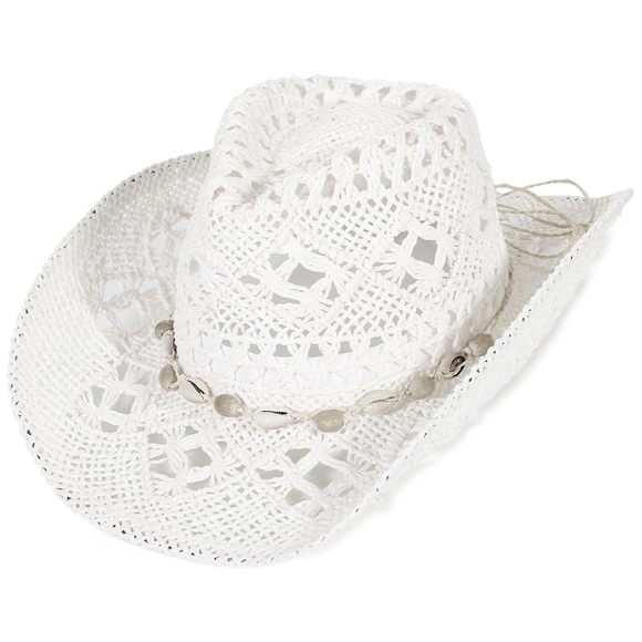 Turquoise Straw Cowboy Hat For Men Women Summer Western Cowgirl Hat Woven😒 - Picture 1 of 7